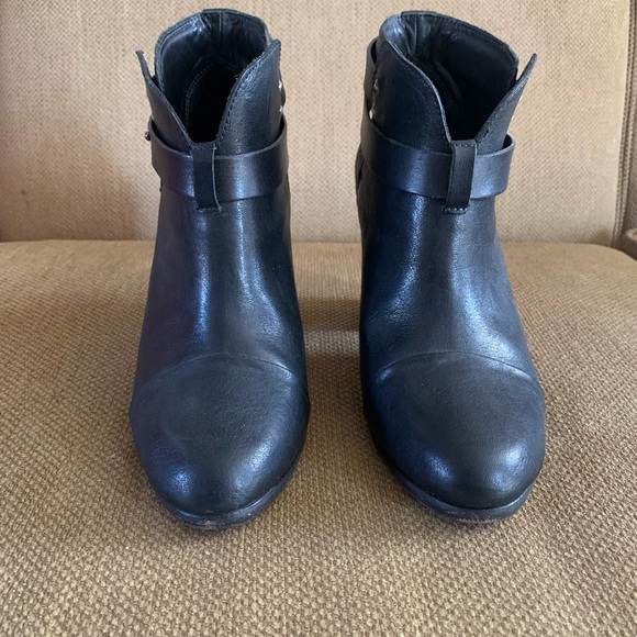 rag and bone Harrow leather ankle boots black heel size 38.5 US 8.5 - Picture 6 of 8